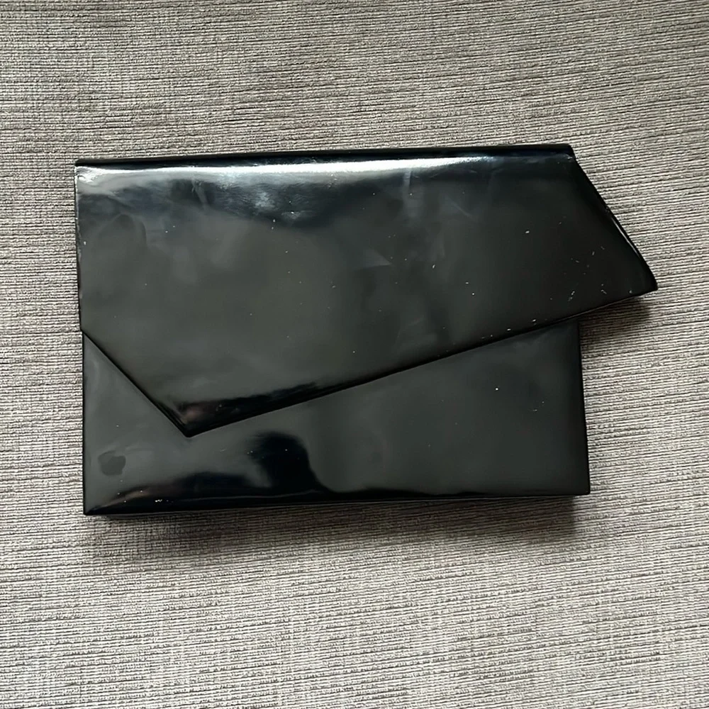 ROGER VIVIER vintage black patent leather envelope clutch